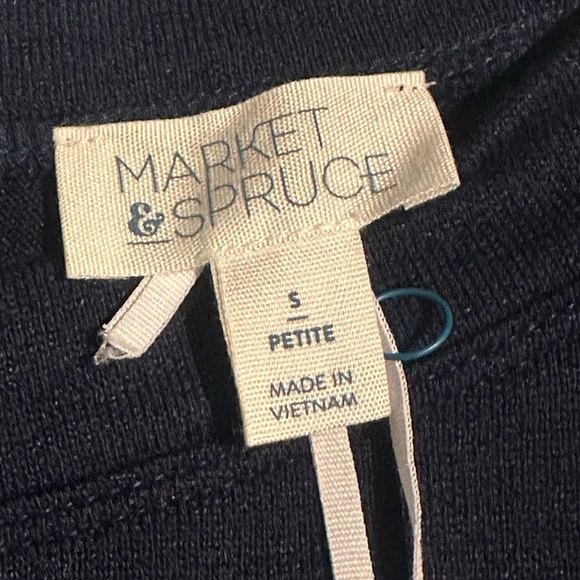 NWT MARKET & SPRUCE Women's 3/4 Sleeve Top Navy Small Petite - Picture 4 of 10